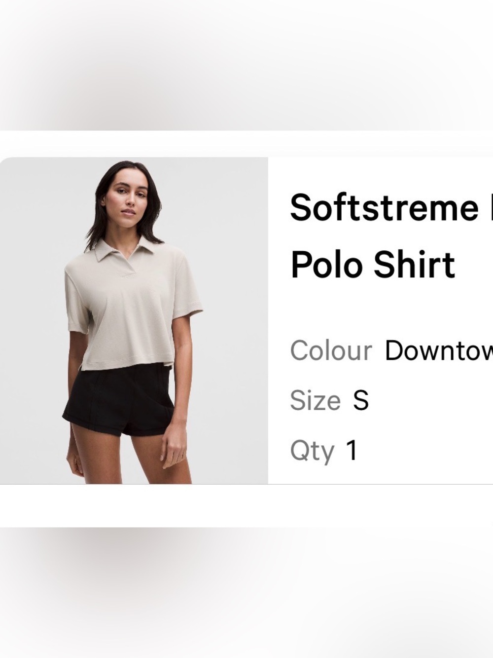 lululemon Softstreme Downtown TanShort Pique Polo Shirt